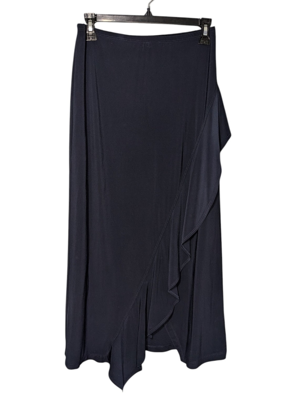 Picadilly Canada Deep Navy Maxi Skirt S NWT Stretch Ruffle Front Boutique